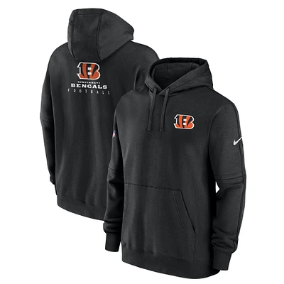 Men's Nike Black Cincinnati Bengals Sideline Club Fleece Pullover Hoodie