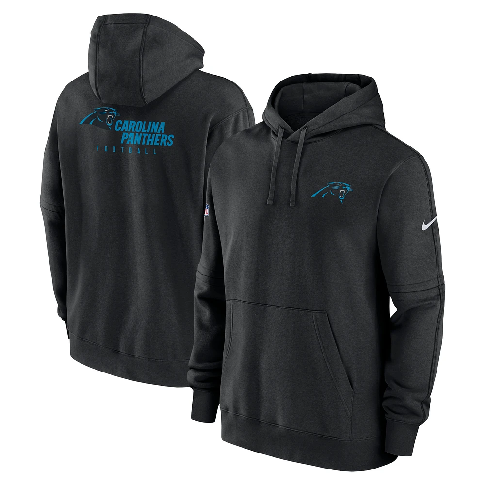 Men's Nike Black Carolina Panthers Sideline Club Fleece Pullover Hoodie