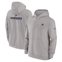 Men's Nike Gray Dallas Cowboys Sideline Club Fleece Pullover Hoodie