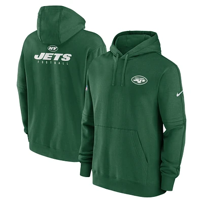 Men's Nike Green New York Jets Sideline Club Fleece Pullover Hoodie