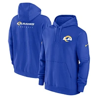 Men's Nike Royal Los Angeles Rams Sideline Club Fleece Pullover Hoodie