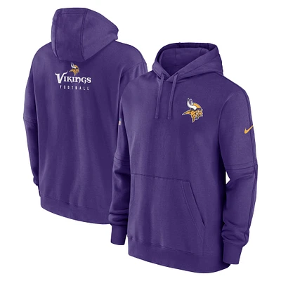 Men's Nike Purple Minnesota Vikings Sideline Club Fleece Pullover Hoodie