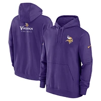 Men's Nike Purple Minnesota Vikings Sideline Club Fleece Pullover Hoodie