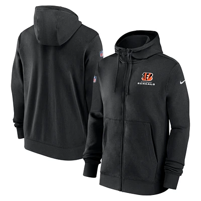 Men's Nike Black Cincinnati Bengals 2023/24 Sideline Club Full-Zip Hoodie