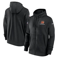 Men's Nike Black Cincinnati Bengals 2023/24 Sideline Club Full-Zip Hoodie