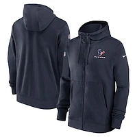 Men's Nike Navy Houston Texans 2023/24 Sideline Club Full-Zip Hoodie