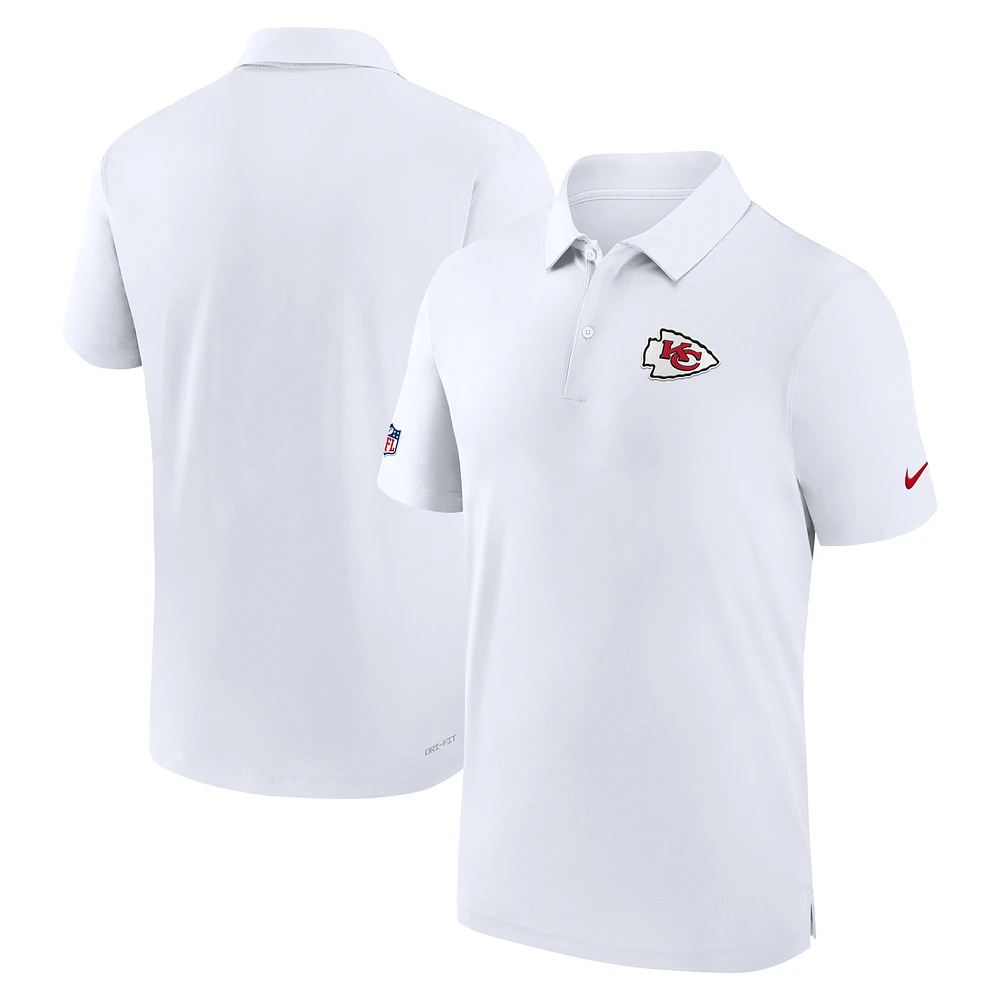 Men's Nike White Kansas City Chiefs Sideline Coaches Performance Polo