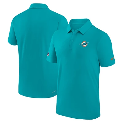 Men's Nike Aqua Miami Dolphins Sideline Coaches Performance Polo