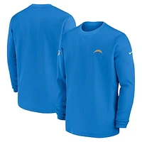 Men's Nike  Powder Blue Los Angeles Chargers 2023 Sideline Throwback Heavy Brushed Waffle Long Sleeve Top