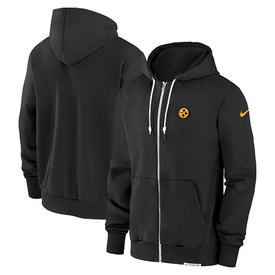 Men's Nike Black Pittsburgh Steelers Sideline Performance Full-Zip Hoodie Sweatshirt