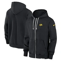 Men's Nike Black Los Angeles Rams Sideline Performance Full-Zip Hoodie Sweatshirt