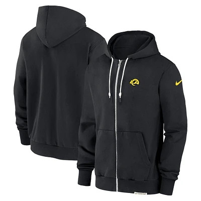 Men's Nike Black Los Angeles Rams Sideline Performance Full-Zip Hoodie Sweatshirt