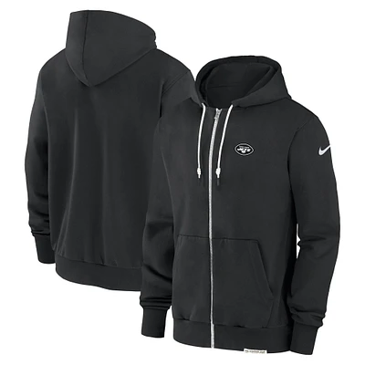 Men's Nike Black New York Jets Sideline Performance Full-Zip Hoodie Sweatshirt