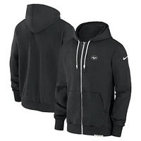 Men's Nike Black New York Jets Sideline Performance Full-Zip Hoodie Sweatshirt