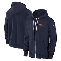 Men's Nike Navy Denver Broncos Sideline Performance Full-Zip Hoodie Jacket