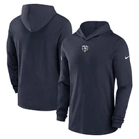 Men's Nike Navy Chicago Bears Sideline Performance Long Sleeve Hoodie T-Shirt