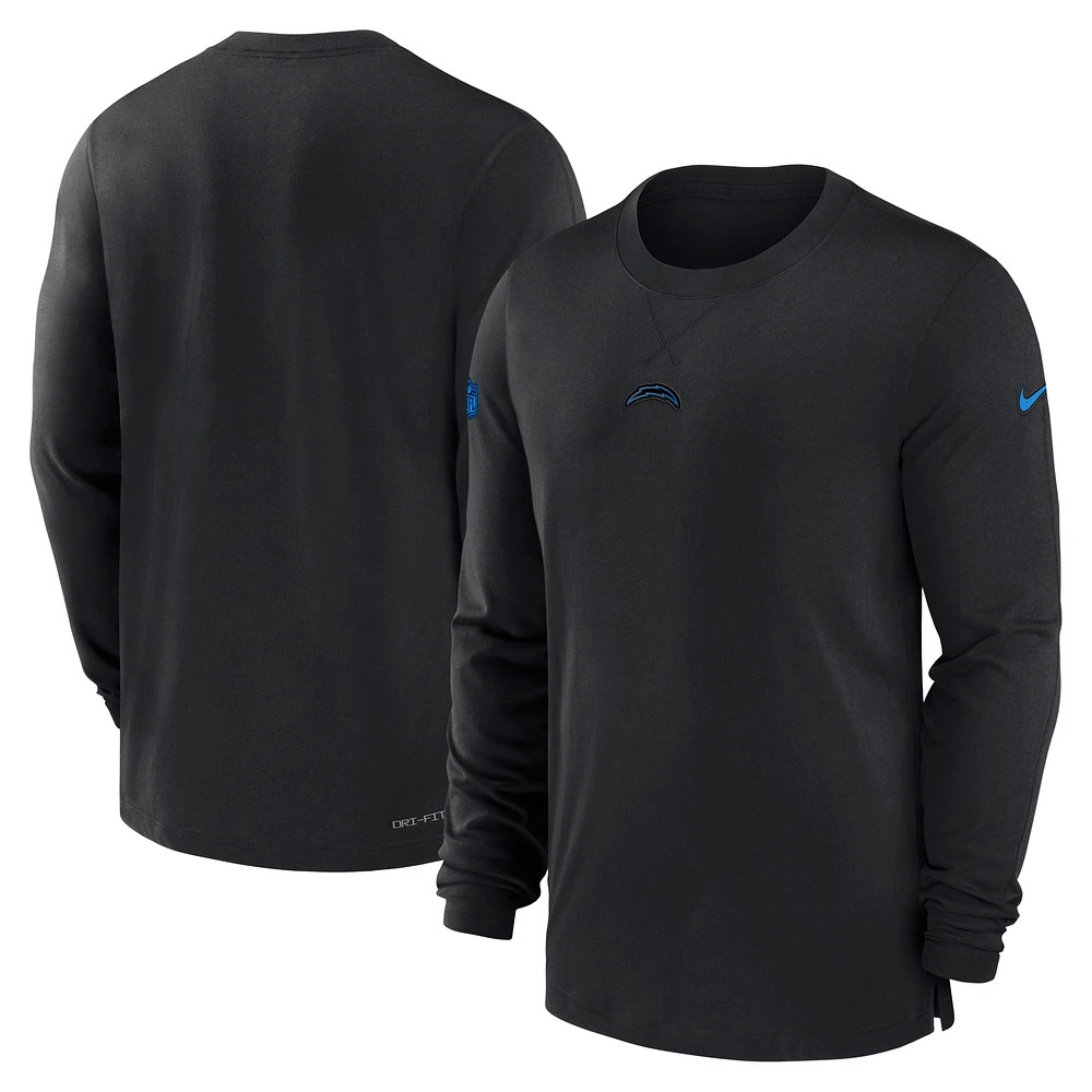 Men's Nike Black Los Angeles Chargers 2023 Sideline Performance Long Sleeve T-Shirt