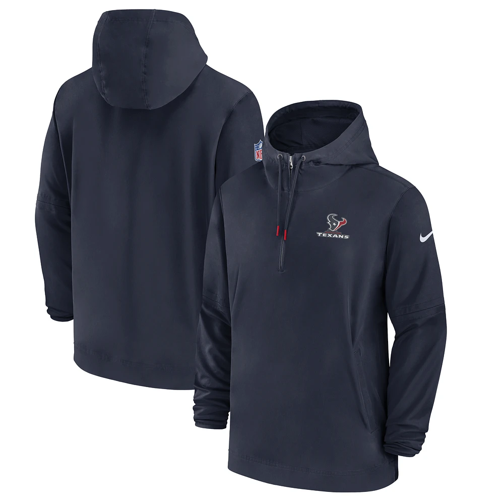 Men's Nike Navy Houston Texans Sideline Half-Zip Hoodie