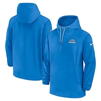 Men's Nike Powder Blue Los Angeles Chargers Sideline Half-Zip Hoodie