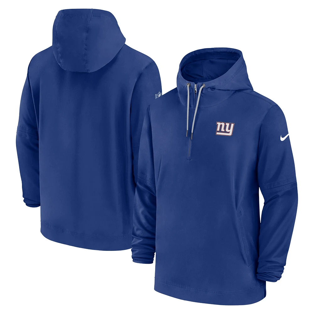 Men's Nike Royal New York Giants Sideline Half-Zip Hoodie