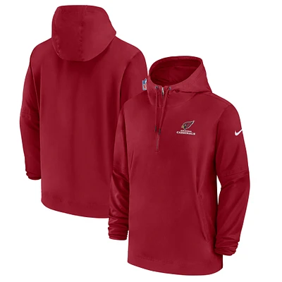 Men's Nike Cardinal Arizona Cardinals Sideline Half-Zip Hoodie