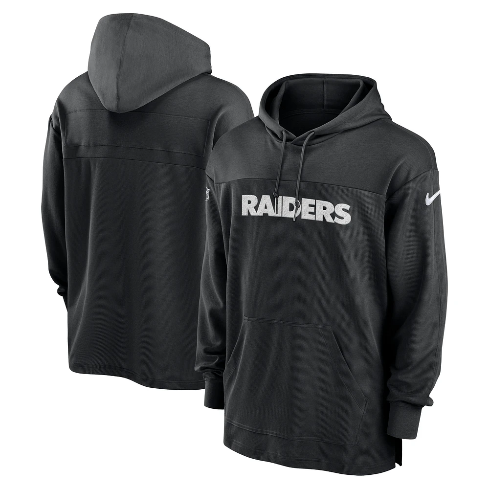 Men's Nike Black Las Vegas Raiders 2023 Sideline Lightweight Performance Hooded Top
