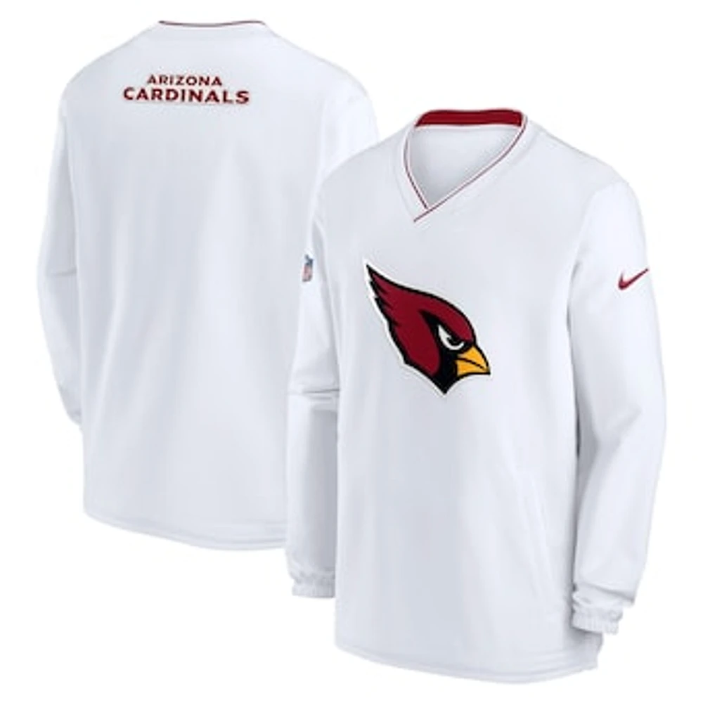 Men's Nike White Arizona Cardinals 2023/24 Sideline Repel V-Neck Long Sleeve Pullover Windshirt