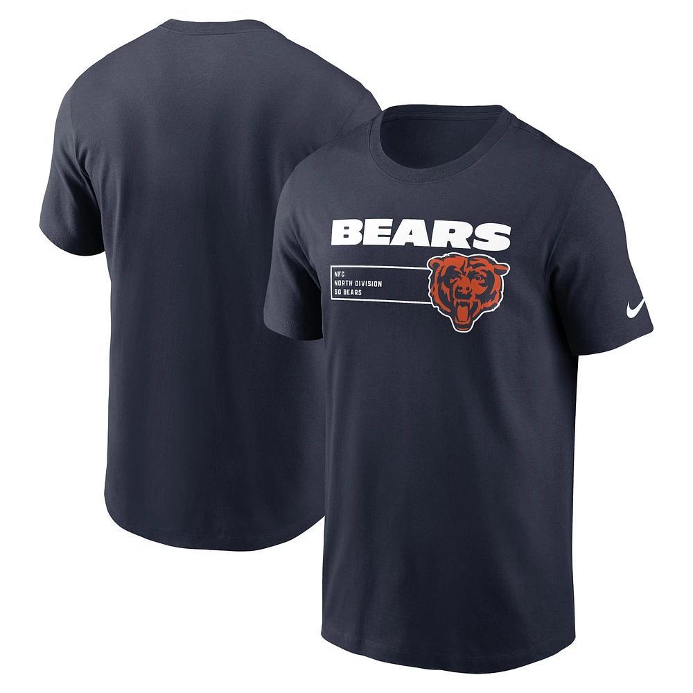 Men's Nike Navy Chicago Bears Division Essential T-Shirt