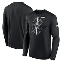 Men's Nike Black Dallas Cowboys Legend Icon Long Sleeve T-Shirt