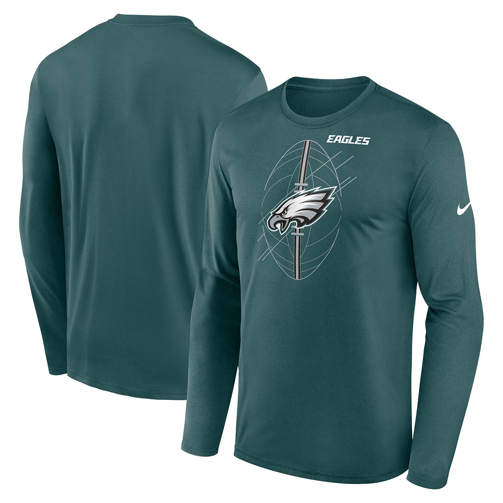 Men's Nike Midnight Green Philadelphia Eagles Legend Icon Long Sleeve T-Shirt