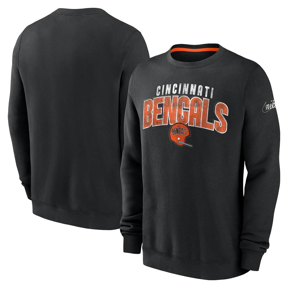 Men's Nike Black Cincinnati Bengals Rewind Club Pullover Sweatshirt