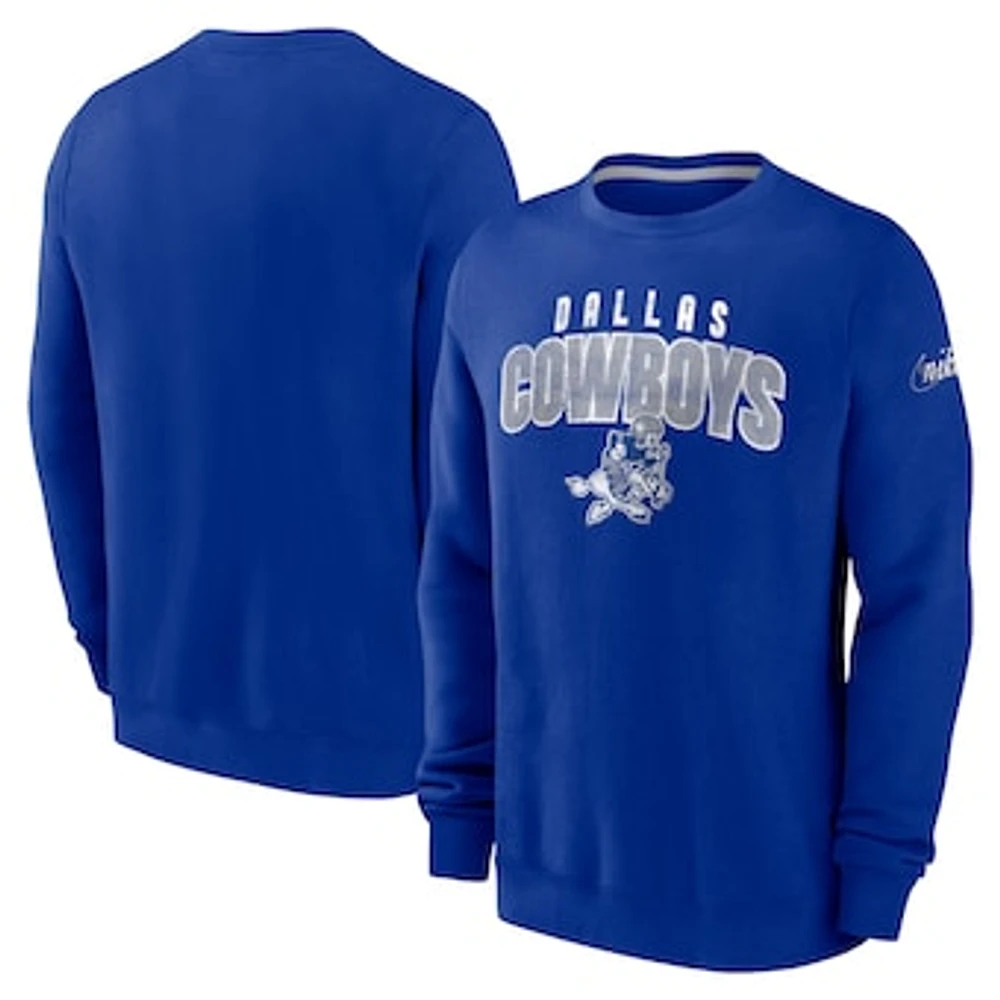 Men's Nike Royal Dallas Cowboys Rewind Club Pullover Sweatshirt