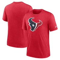 Men's Nike Heather Maroon Houston Texans Rewind Logo Tri-Blend T-Shirt