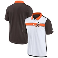 Men's Nike  White/Brown Cleveland Browns Rewind Pique Polo