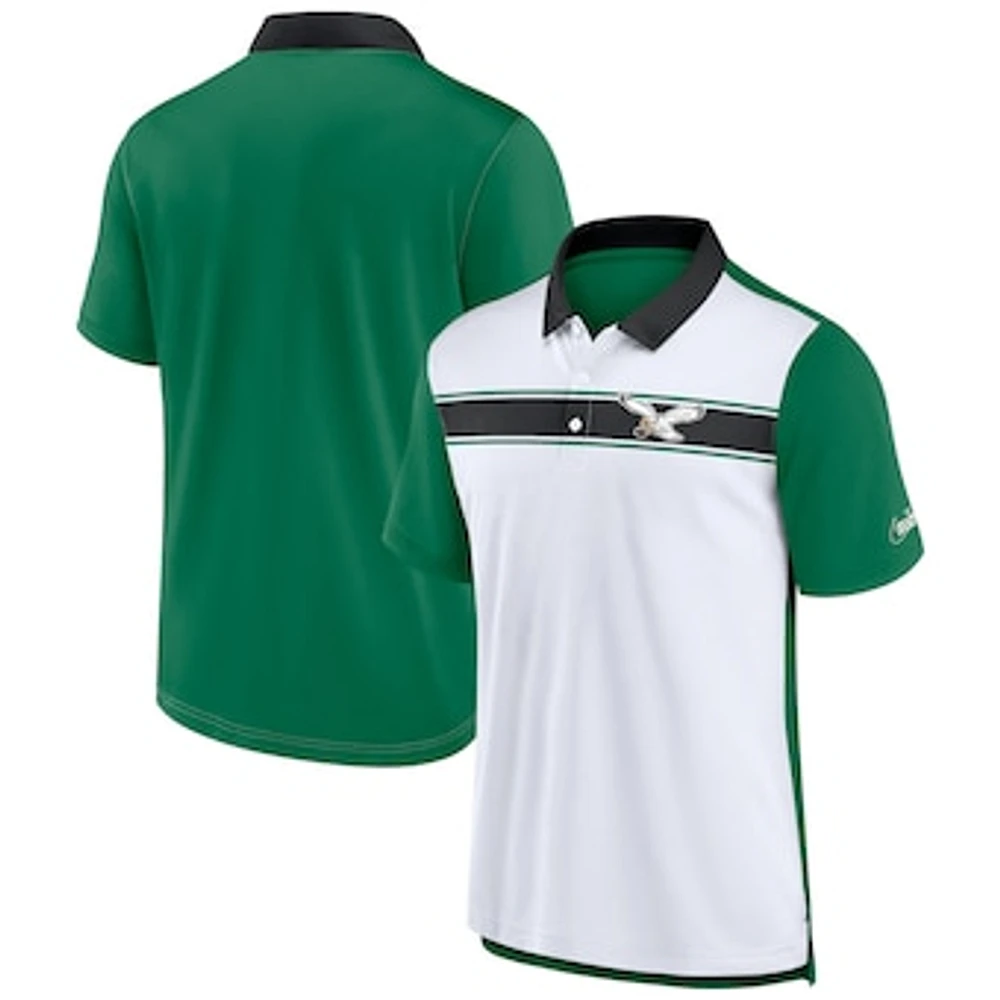 Men's Nike  White/Kelly Green Philadelphia Eagles Rewind Pique Polo