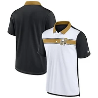 Men's Nike  White/Black New Orleans Saints Rewind Pique Polo