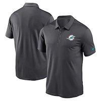 Men's Nike Anthracite Miami Dolphins Franchise Logo Performance Polo