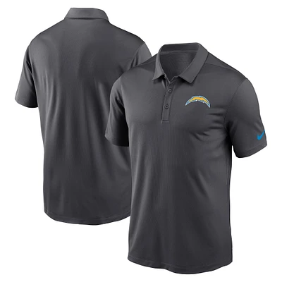 Men's Nike Anthracite Los Angeles Chargers Franchise Logo Performance Polo