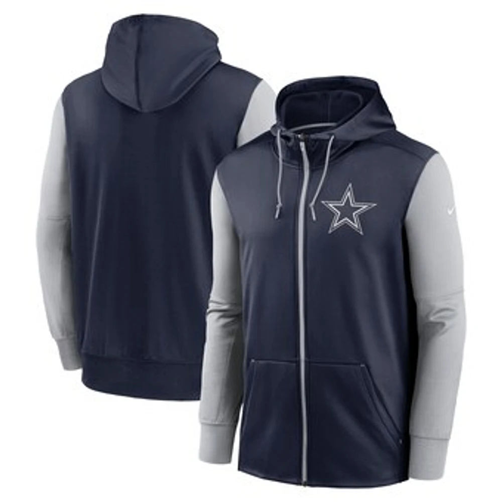 Men's Nike  Navy Dallas Cowboys Performance Full-Zip Hoodie