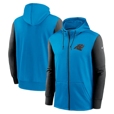 Men's Nike  Blue Carolina Panthers Performance Full-Zip Hoodie