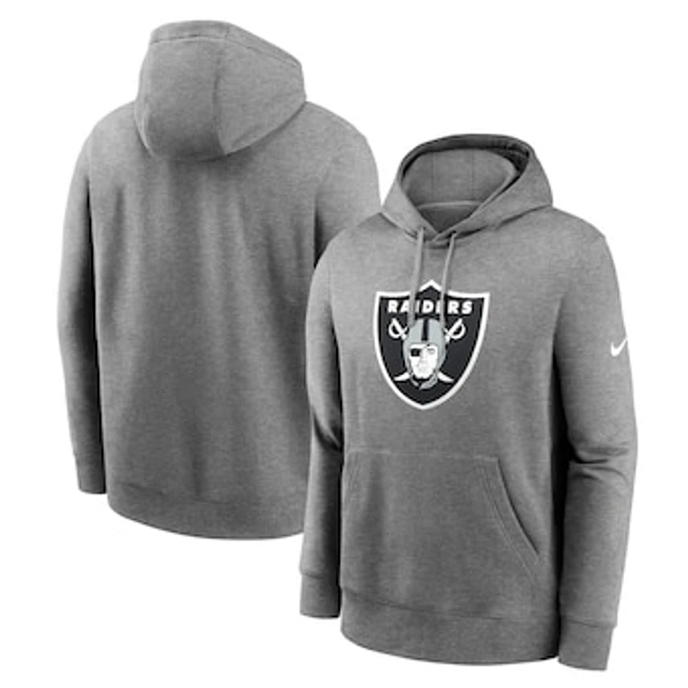 Men's Nike  Heather Charcoal Las Vegas Raiders Big & Tall Rewind Club Fleece Pullover Hoodie