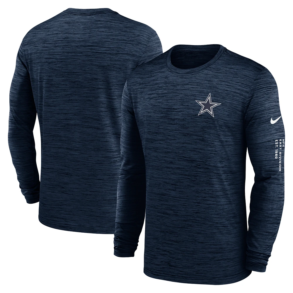 Men's Nike  Navy Dallas Cowboys Velocity Long Sleeve T-Shirt