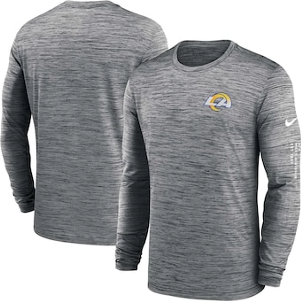 Men's Nike  Anthracite Los Angeles Rams Velocity Long Sleeve T-Shirt