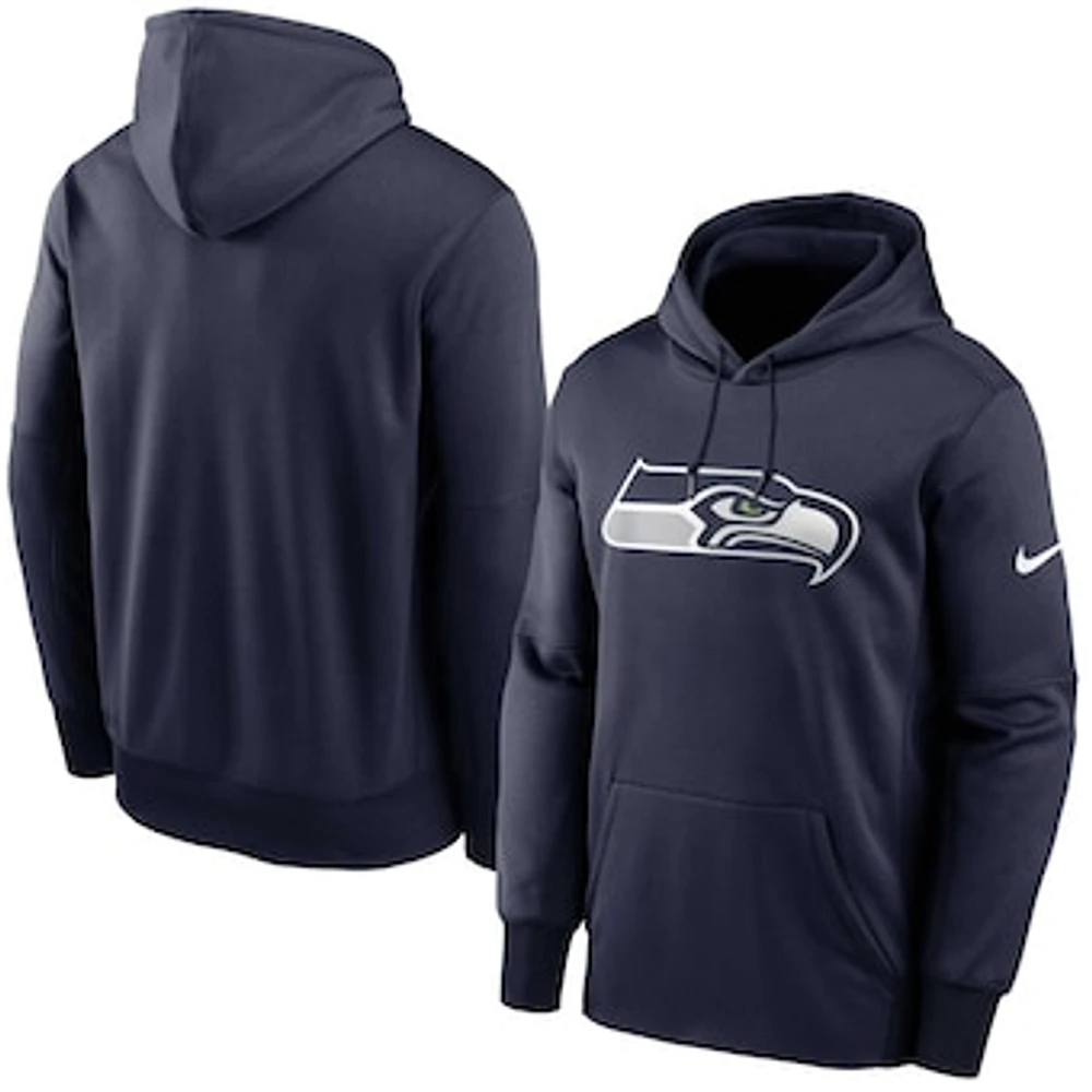 Men's Nike College Navy Seattle Seahawks Big & Tall Fan Gear Prime Logo Fleece Performance Pullover Hoodie