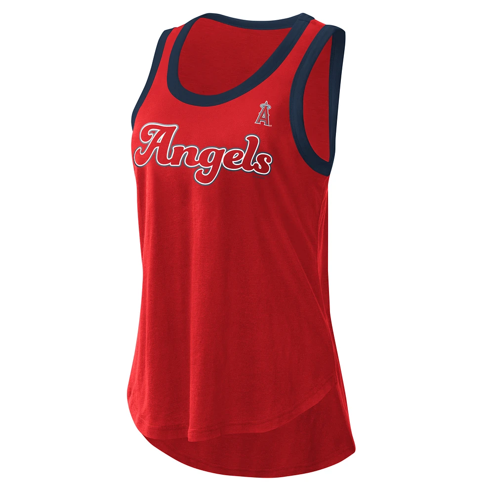 Women's G-III 4Her by Carl Banks  Red Los Angeles Angels Clubhouse Tank Top