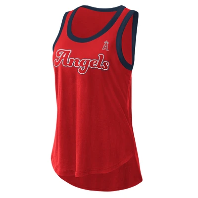 Women's G-III 4Her by Carl Banks  Red Los Angeles Angels Clubhouse Tank Top