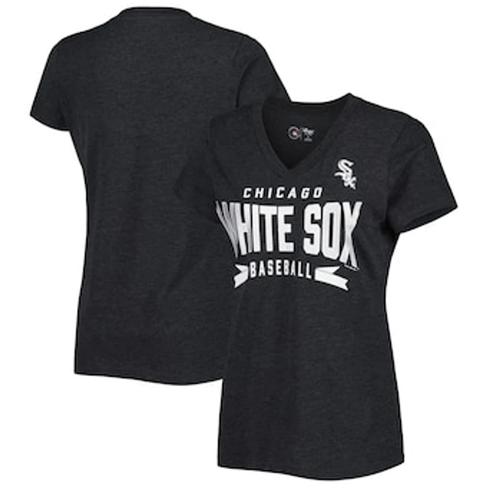 G-III 4Her by Carl Banks Heather Black Chicago White Sox Dream Team V-Neck T-Shirt