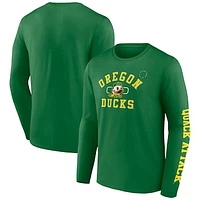 Men's Fanatics Apple Green Oregon Ducks Modern Arch 2-Hit Long Sleeve T-Shirt