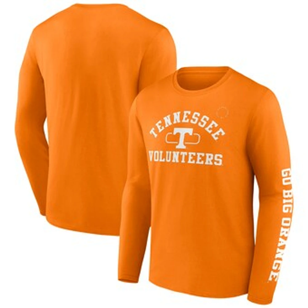 Men's Fanatics Tennessee Orange Tennessee Volunteers Modern Arch 2-Hit Long Sleeve T-Shirt