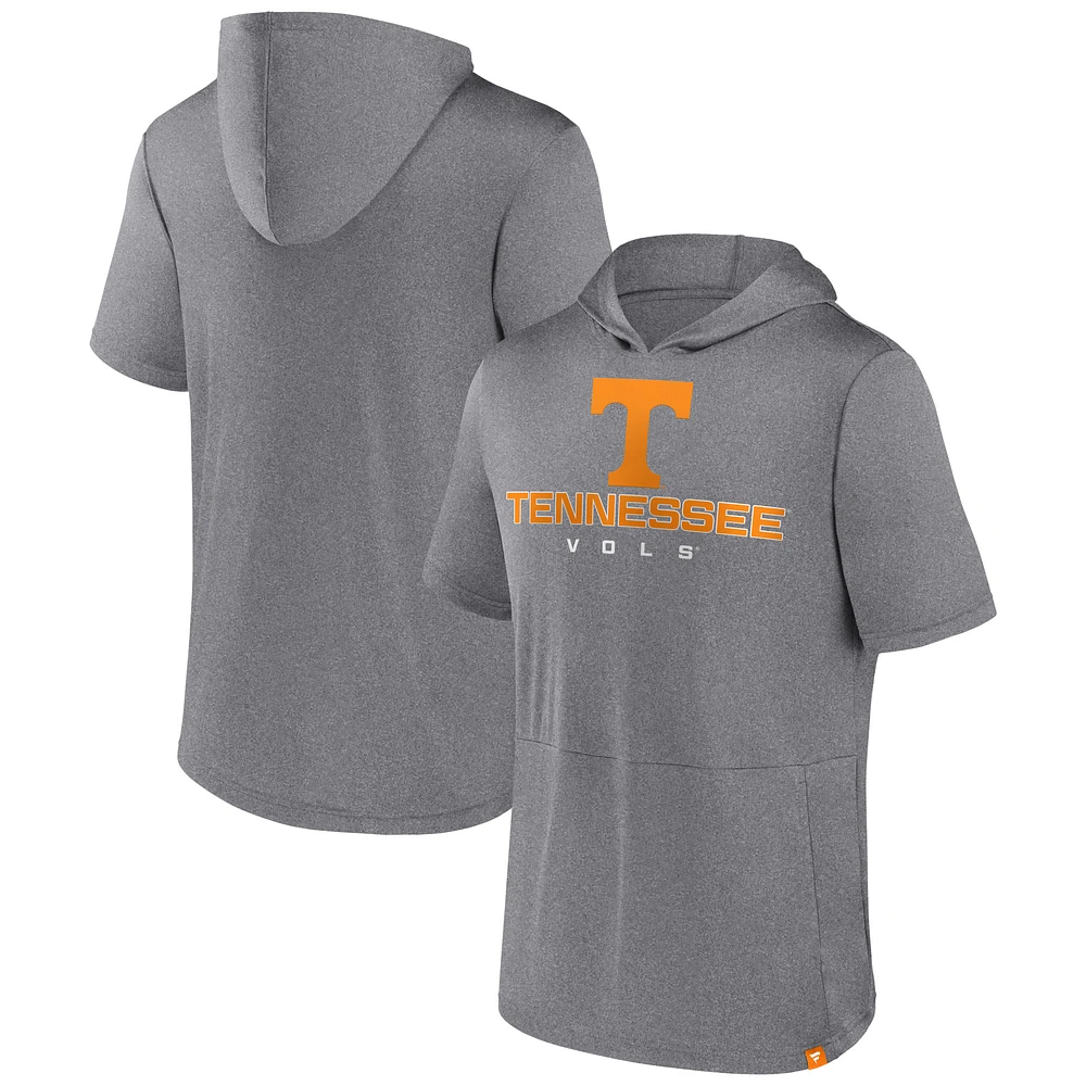 Men's Fanatics Heather Gray Tennessee Volunteers Modern Stack Hoodie T-Shirt